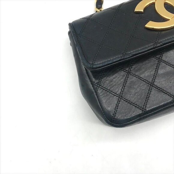 Authentic CHANEL CC Vintage Single Flap Bag Large Coco Quilted Chain Shoulder - Picture 10 of 16